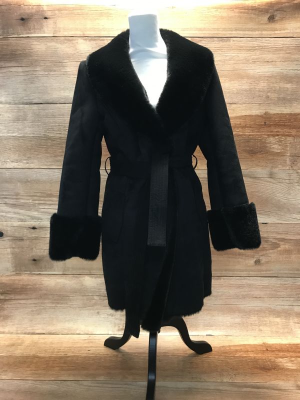 Black Faux Suede Coat