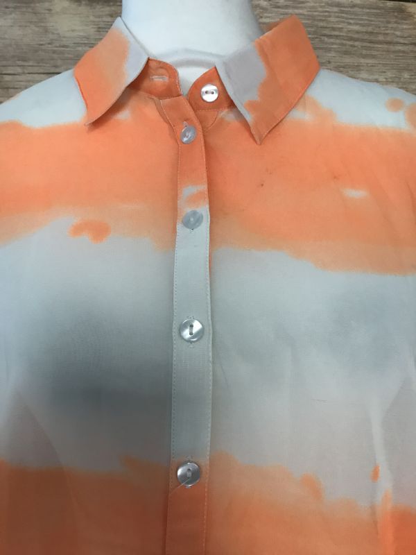 Orange and white blouse