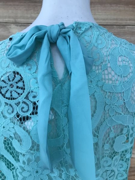 Kaleidoscope Blue Teal Lace Top with Cami Top