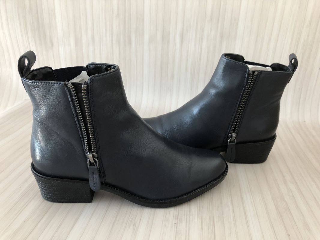 Van Dal Navy Leather Ankle Boots
