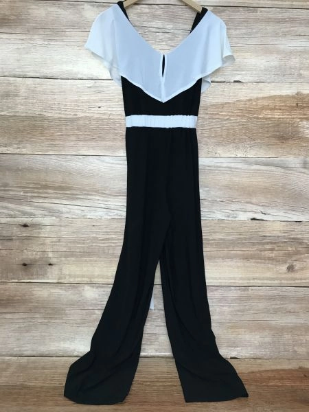 Together Black and White Frill Jumpsuit