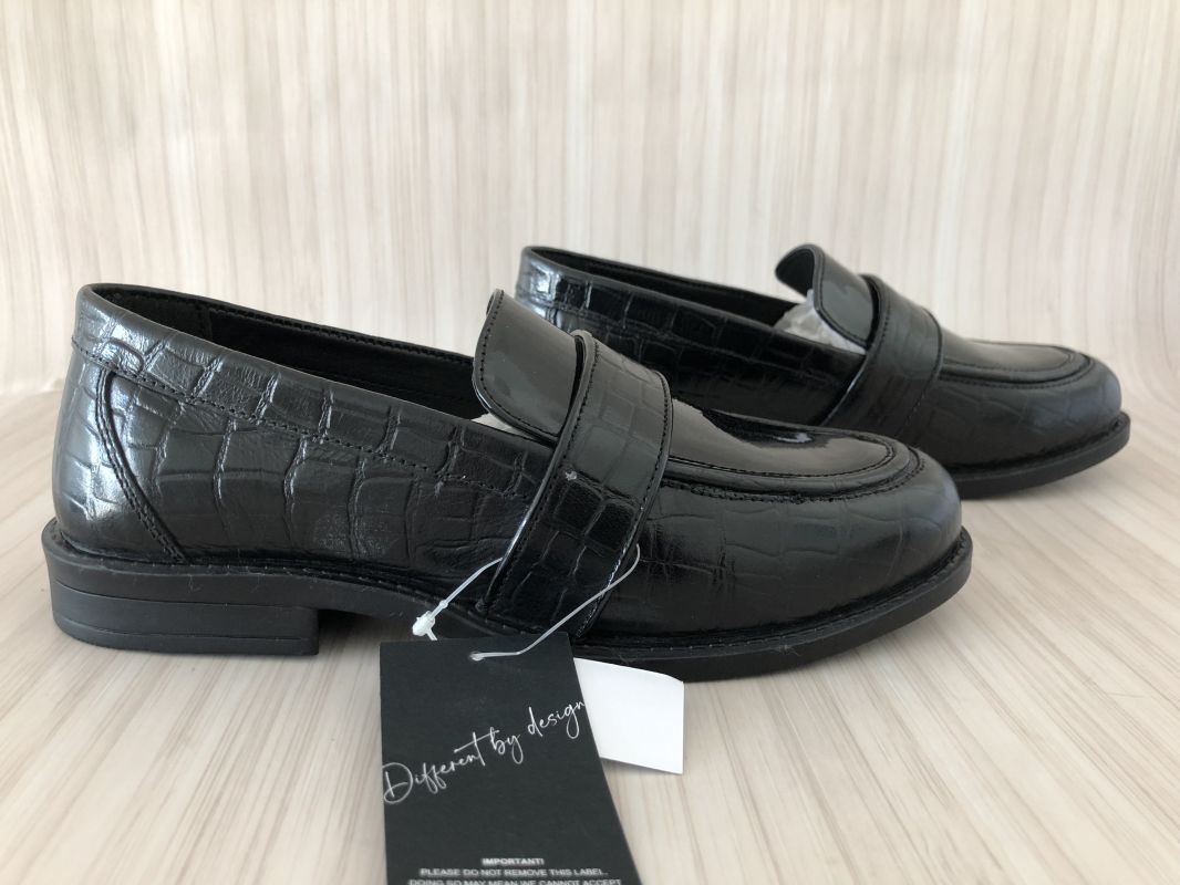 Kaleidoscope Black Leather/Patent Loafers