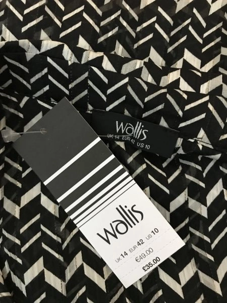 Wallis Black and White Aztec Print Sheer Shirt