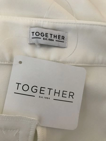 Together White Trousers with Sequined Hem