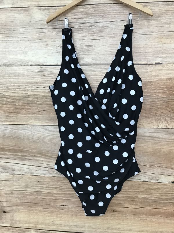 Black and white polka dot swimsuit