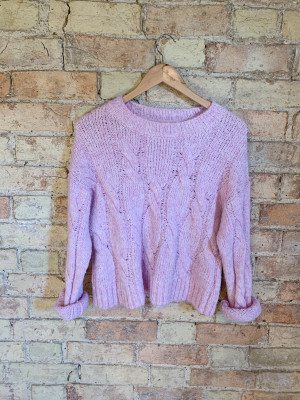 Preloved pink knitted jumper Size 10/12