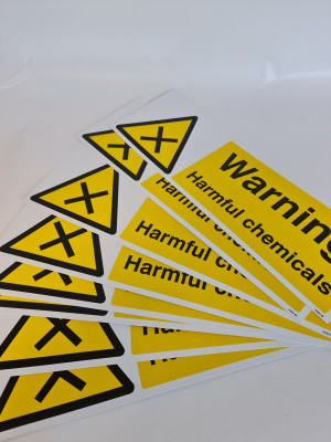 Warning Harmful Chemicals Vinyl Safety Sign