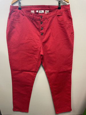 Red jean trousers