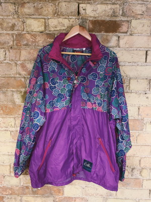 Vintage 1990s funky waterproof jacket size L