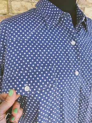 Vintage 1990s cottons polka shirt Size XL