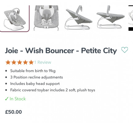 Jodie wish baby bouncer chair