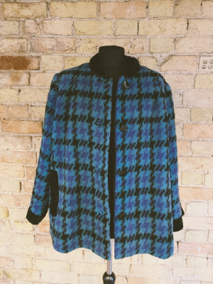 Vintage 1980s blue wool coat size L
