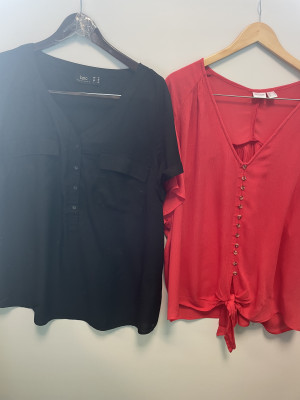 Black and red tops