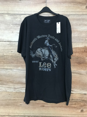 Lee Washed Black Printed T-Shirt