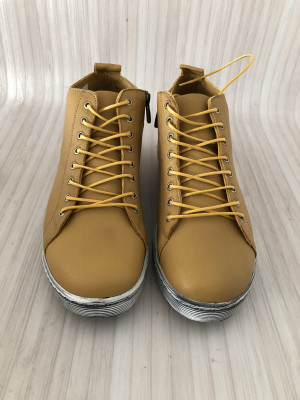 Andrea Conti Mustard Lace-up ankle boots