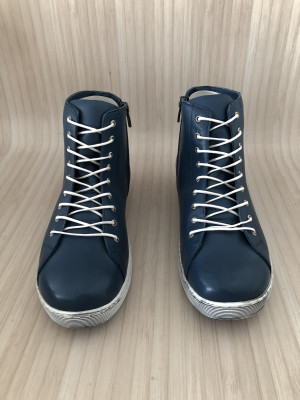 Andrea Conti Blue Lace-up ankle boots