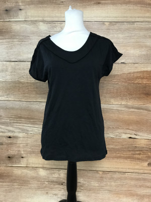 Body Flirt Black T-shirt with Laced Detail on Sleeves