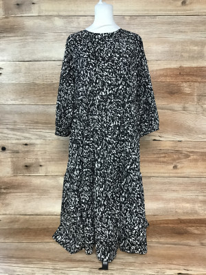 JD Williams Black and White Long Sleeve Dress