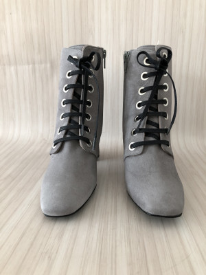 heine Grey Suede Ankle Boots