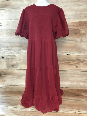 Simply Be Red Maxi Dress with Elasticated Chest
