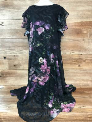 Joanna Hope Black Maxi Dress with Floral Print
