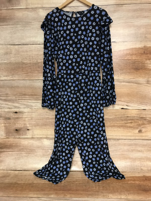 Simply Be Blue Jumpsuit with Light Blue Flower Print