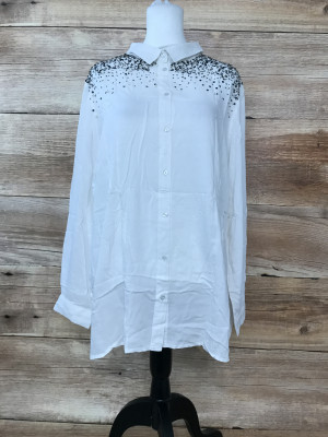 Capsule White Shirt with Bead and Sequin Detail