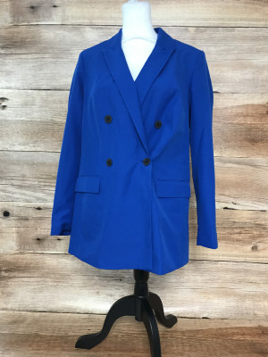 Simply Be Blue Double Breasted Blazer