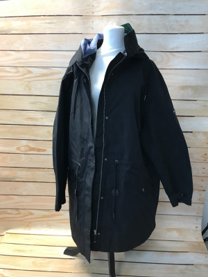 Black parka coat