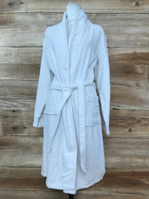 White Dressing Gown with Tie Belt
