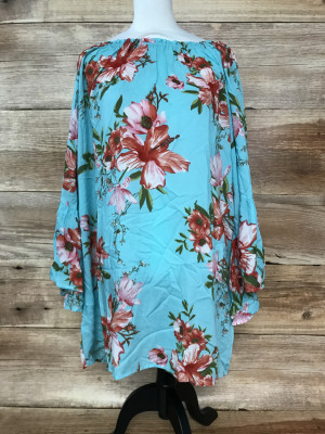 BonPrix Selection Turquoise Dress with Floral Print