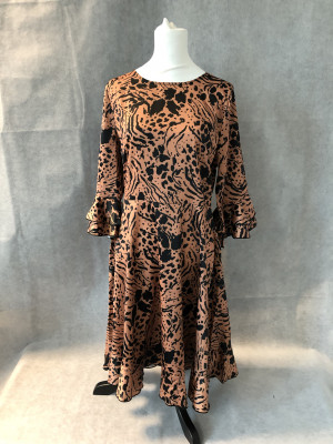 Brown and black animal print dress
