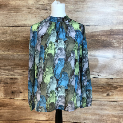 Blue and green blouse
