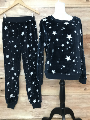 John Lewis Blue and White Star Patterned Pyjama Set