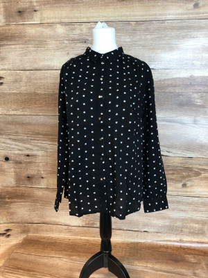 Black and white star blouse