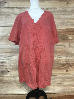 Sheego Red/Orange T-Shirt with Lace Neckline