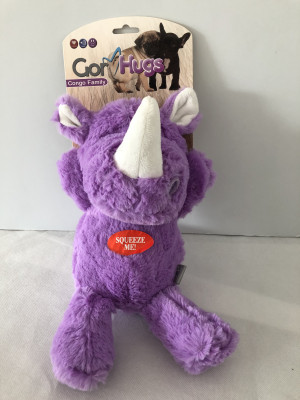 Gor Hugs Purple Rhino Squeaky Toy
