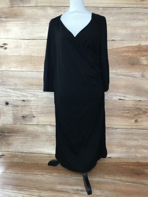 BodyFlirt Black Wrap Style Dress