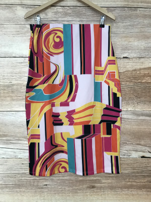 Star by Julien Macdonald Multicoloured Abstract Print Scuba Skirt