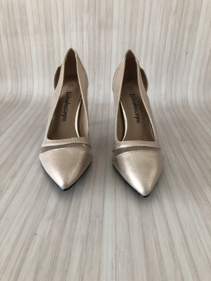 Kaleidoscope Gold Perspex Court Shoes