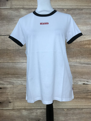 Levi's White T-Shirt with Black Contrast Edges