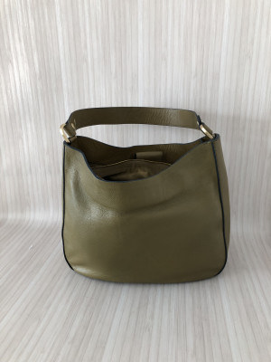 John Lewis Olive Leather Shoulder Bag
