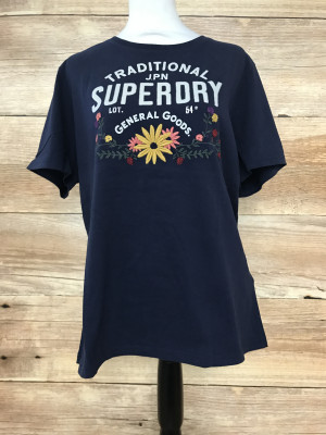 Superdry Navy Folk Floral T-Shirt