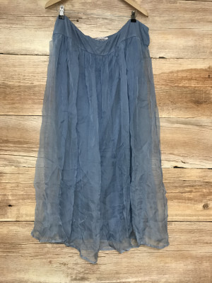 Linea Tesini Light Blue Mesh Overlay Skirt