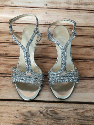 Kaleidoscope -ONE Silver Glitter Heeled Sandals