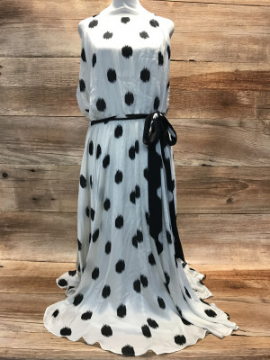 Black and white spotty maxi dress