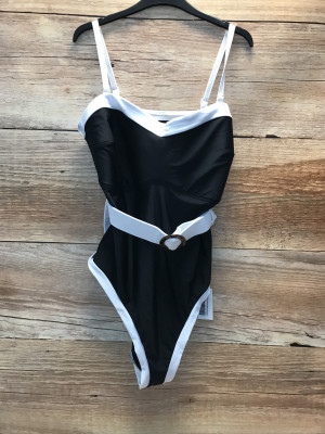 White and black swimsuit