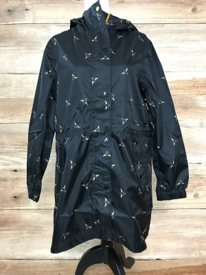 Joules Black Wet Weather Jacket with Bee Print Design