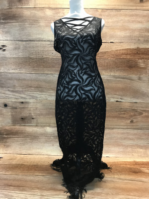 Netted Black Beach Dress