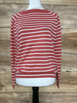 Joules Coral and White Striped Jumper